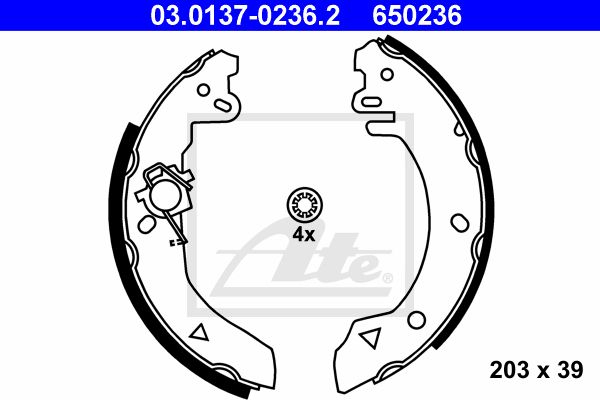 ATE Piduriklotside komplekt 03.0137-0236.2