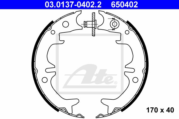 ATE Комплект тормозных колодок, стояночная тормозная с 03.0137-0402.2