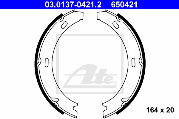 ATE Комплект тормозных колодок, стояночная тормозная с 03.0137-0421.2