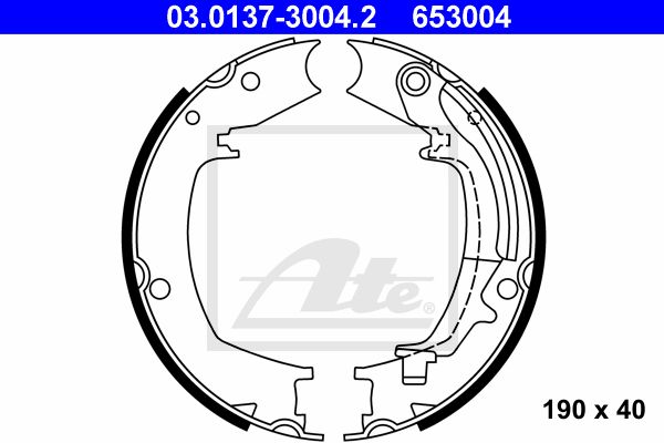 ATE Комплект тормозных колодок, стояночная тормозная с 03.0137-3004.2