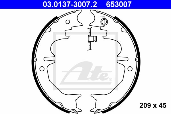 ATE Комплект тормозных колодок, стояночная тормозная с 03.0137-3007.2