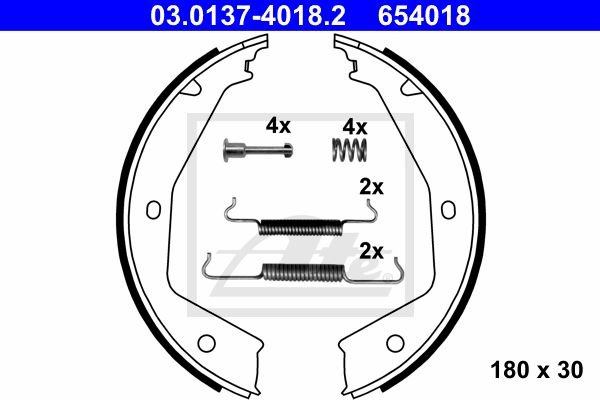 ATE Комплект тормозных колодок, стояночная тормозная с 03.0137-4018.2