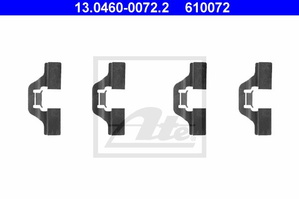 ATE Комплектующие, колодки дискового тормоза 13.0460-0072.2