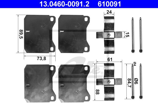 ATE Lisakomplekt, ketaspiduriklotsid 13.0460-0091.2