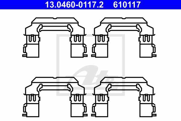 ATE Комплектующие, колодки дискового тормоза 13.0460-0117.2