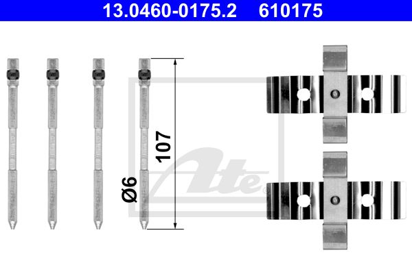 ATE Комплектующие, колодки дискового тормоза 13.0460-0175.2