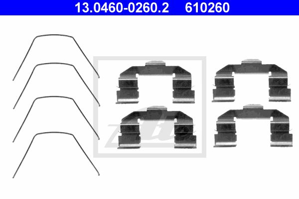 ATE Комплектующие, колодки дискового тормоза 13.0460-0260.2