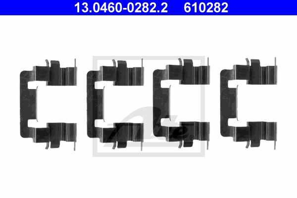 ATE Комплектующие, колодки дискового тормоза 13.0460-0282.2