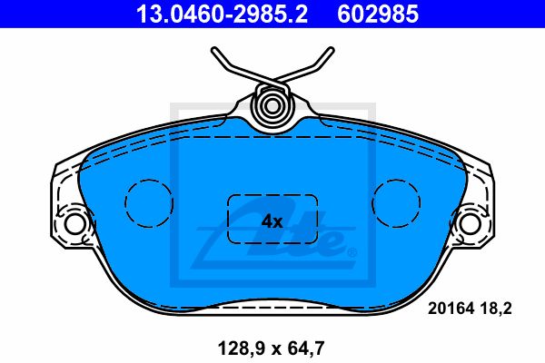 ATE Комплект тормозных колодок, дисковый тормоз 13.0460-2985.2