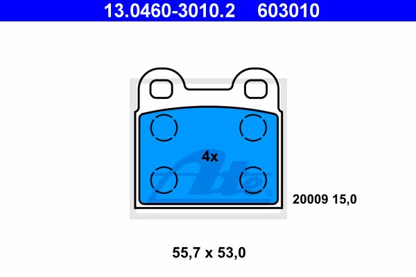 ATE Комплект тормозных колодок, дисковый тормоз 13.0460-3010.2