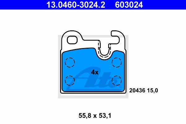 ATE Комплект тормозных колодок, дисковый тормоз 13.0460-3024.2