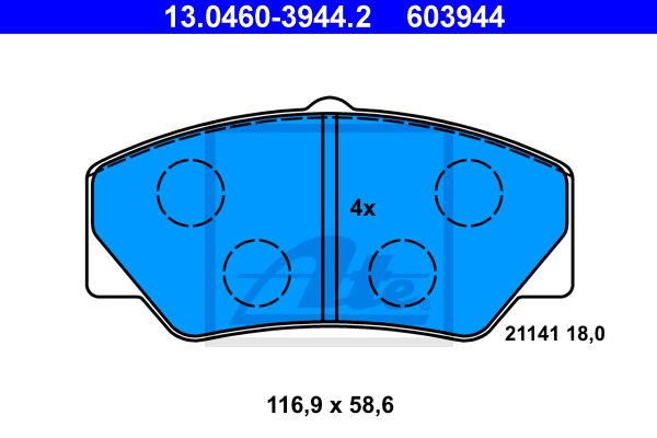 ATE Комплект тормозных колодок, дисковый тормоз 13.0460-3944.2