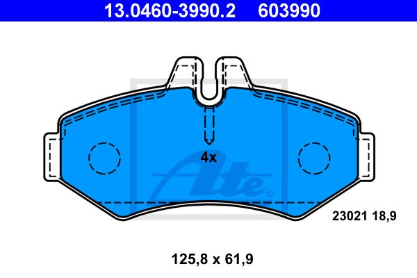 ATE Комплект тормозных колодок, дисковый тормоз 13.0460-3990.2