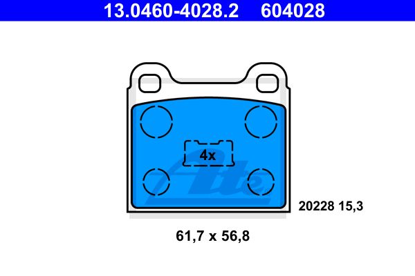 ATE Комплект тормозных колодок, дисковый тормоз 13.0460-4028.2