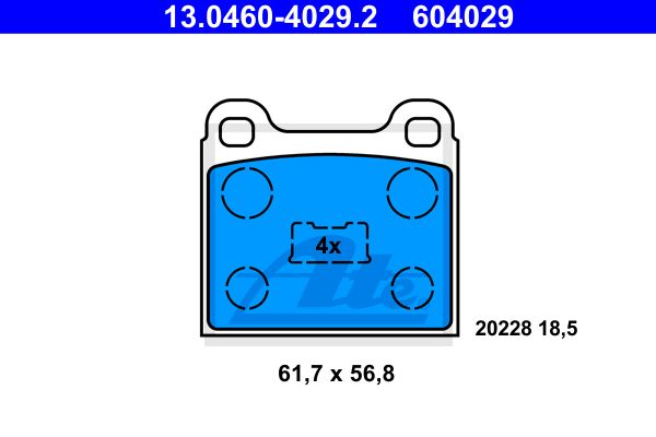 ATE Комплект тормозных колодок, дисковый тормоз 13.0460-4029.2