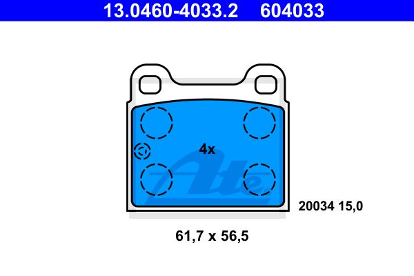 ATE Комплект тормозных колодок, дисковый тормоз 13.0460-4033.2