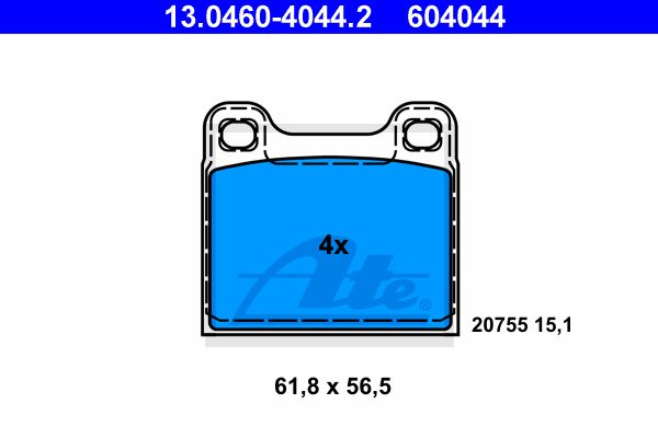 ATE Комплект тормозных колодок, дисковый тормоз 13.0460-4044.2
