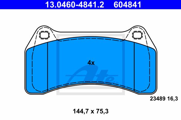 ATE Комплект тормозных колодок, дисковый тормоз 13.0460-4841.2