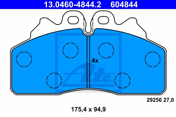 ATE Комплект тормозных колодок, дисковый тормоз 13.0460-4844.2