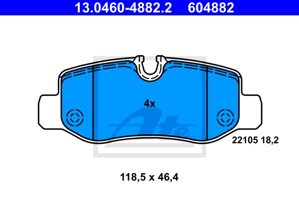 ATE Комплект тормозных колодок, дисковый тормоз 13.0460-4882.2