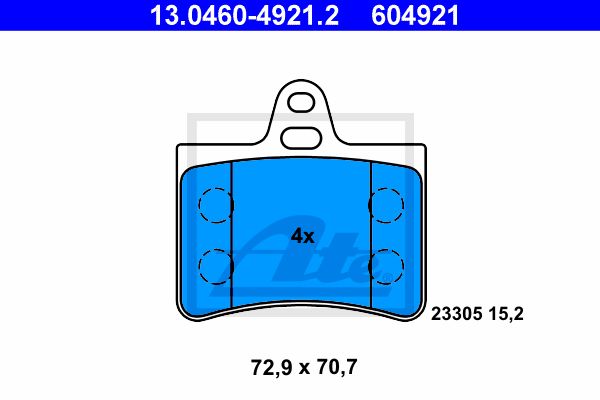 ATE Комплект тормозных колодок, дисковый тормоз 13.0460-4921.2