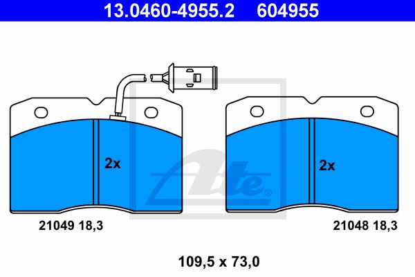 ATE Piduriklotsi komplekt,ketaspidur 13.0460-4955.2