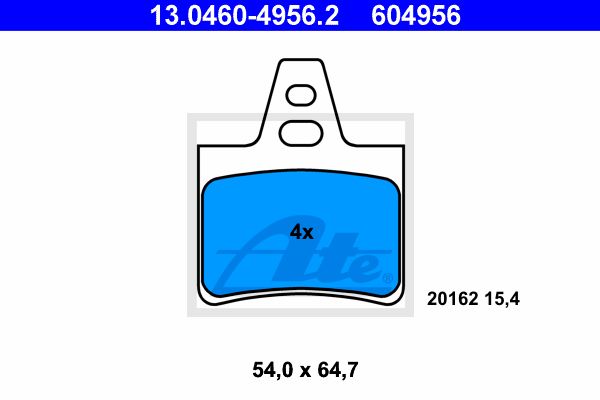 ATE Комплект тормозных колодок, дисковый тормоз 13.0460-4956.2