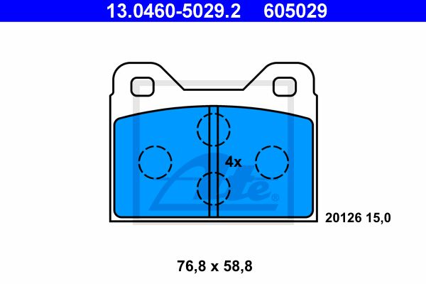 ATE Комплект тормозных колодок, дисковый тормоз 13.0460-5029.2