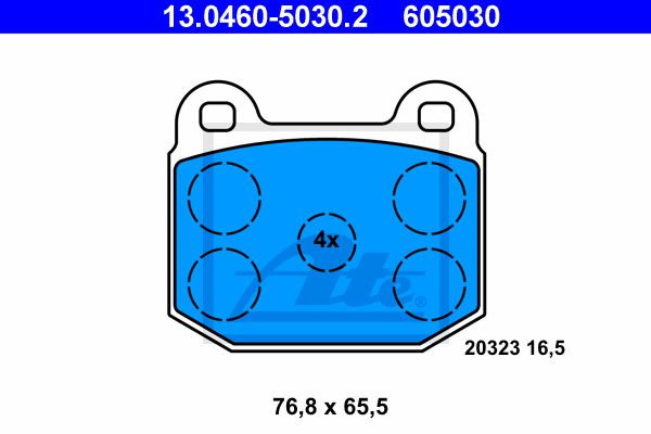ATE Комплект тормозных колодок, дисковый тормоз 13.0460-5030.2