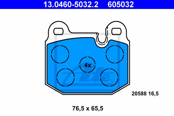 ATE Комплект тормозных колодок, дисковый тормоз 13.0460-5032.2