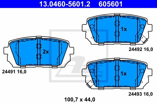 ATE Комплект тормозных колодок, дисковый тормоз 13.0460-5601.2
