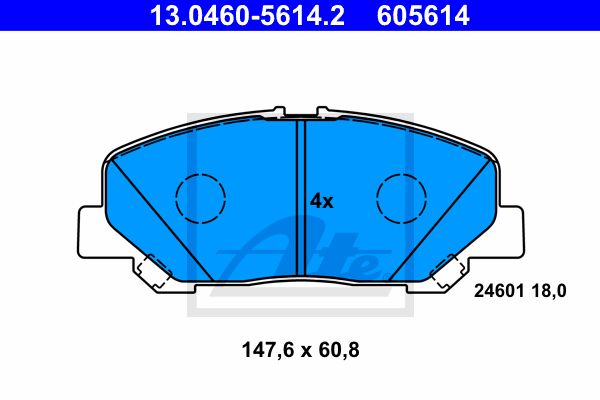 ATE Комплект тормозных колодок, дисковый тормоз 13.0460-5614.2