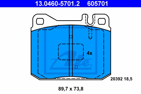 ATE Комплект тормозных колодок, дисковый тормоз 13.0460-5701.2