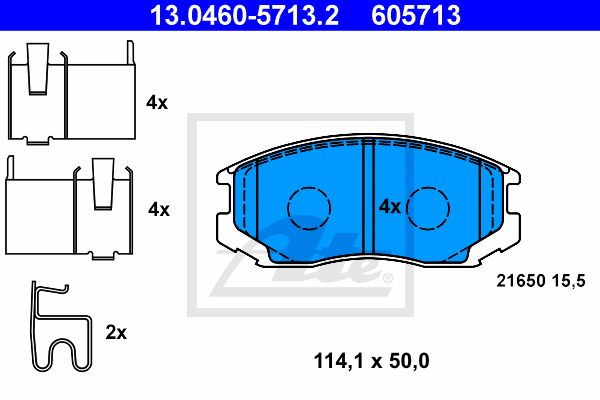 ATE Комплект тормозных колодок, дисковый тормоз 13.0460-5713.2