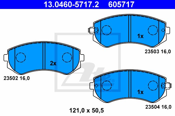 ATE Комплект тормозных колодок, дисковый тормоз 13.0460-5717.2