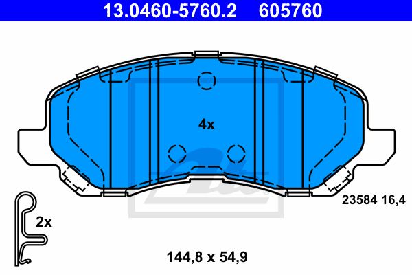 ATE Комплект тормозных колодок, дисковый тормоз 13.0460-5760.2