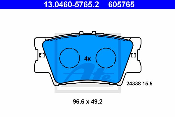 ATE Комплект тормозных колодок, дисковый тормоз 13.0460-5765.2