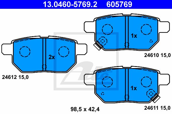 ATE Комплект тормозных колодок, дисковый тормоз 13.0460-5769.2