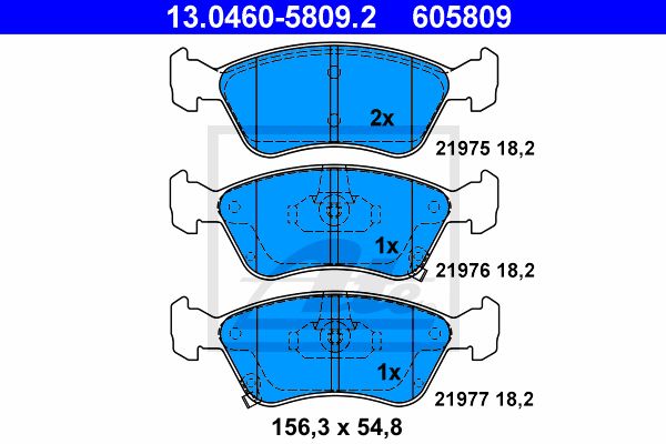 ATE Комплект тормозных колодок, дисковый тормоз 13.0460-5809.2