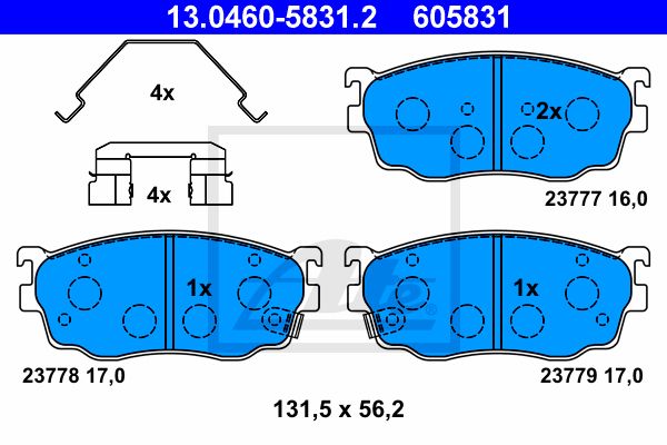 ATE Комплект тормозных колодок, дисковый тормоз 13.0460-5831.2