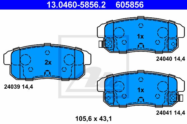 ATE Комплект тормозных колодок, дисковый тормоз 13.0460-5856.2