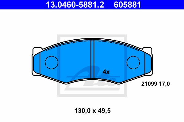 ATE Piduriklotsi komplekt,ketaspidur 13.0460-5881.2