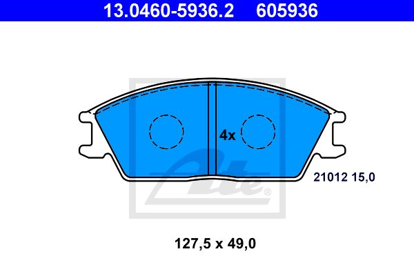 ATE Комплект тормозных колодок, дисковый тормоз 13.0460-5936.2