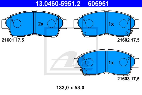 ATE Комплект тормозных колодок, дисковый тормоз 13.0460-5951.2