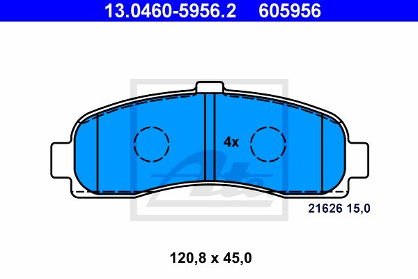 ATE Комплект тормозных колодок, дисковый тормоз 13.0460-5956.2