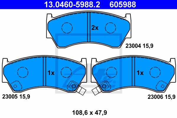 ATE Piduriklotsi komplekt,ketaspidur 13.0460-5988.2