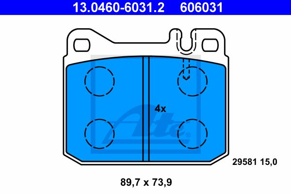 ATE Комплект тормозных колодок, дисковый тормоз 13.0460-6031.2