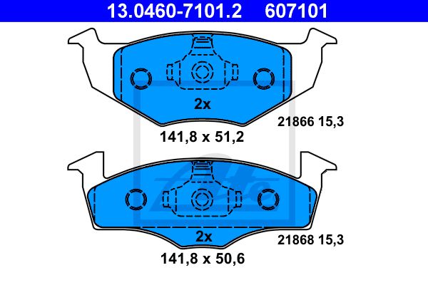 ATE Комплект тормозных колодок, дисковый тормоз 13.0460-7101.2