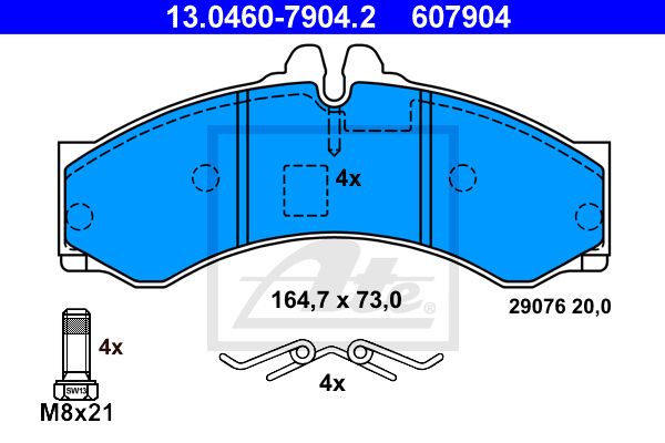 ATE Комплект тормозных колодок, дисковый тормоз 13.0460-7904.2