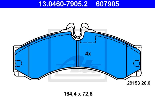 ATE Комплект тормозных колодок, дисковый тормоз 13.0460-7905.2